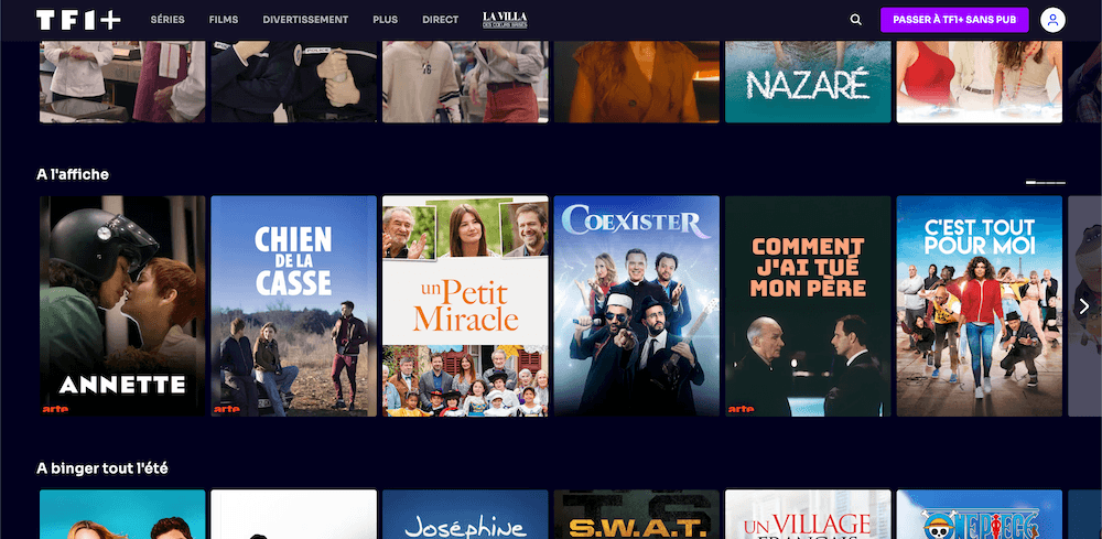 Capture d'écran TF1+