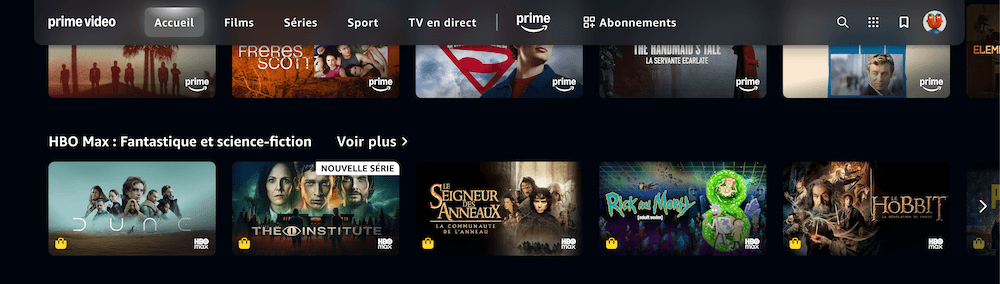 Capture d'écran Prime Video